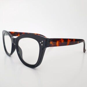 NWOT * BETSY JOHNSON Reading Glasses Tortoise Shell & Black Frames +1.50 Office